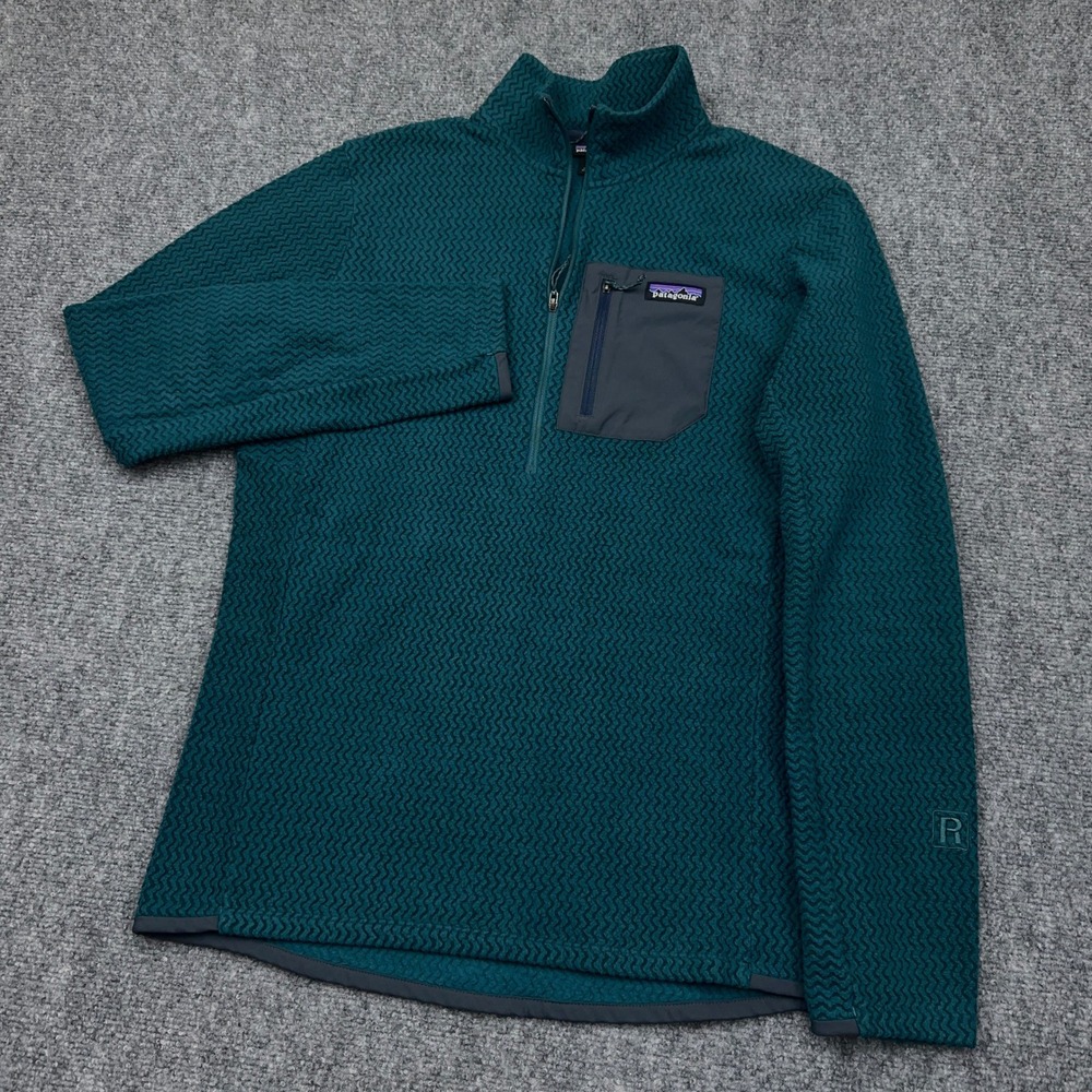 Patagonia R1 Air Zip-Neck Mens Medium Dark Borealis Green 40245 Zigzag Fleece